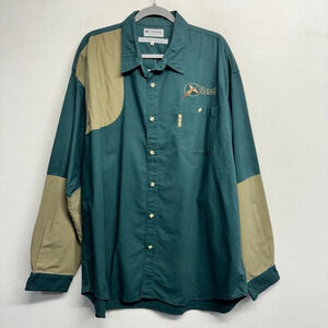 NWT Columbia Shooting Hunt Shirt Ruggs Ranch Embroidered Teal XXL